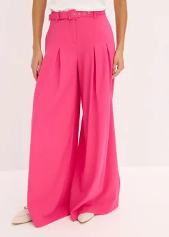 Pantalon à pinces avec ceinture (ens. 2 pces)