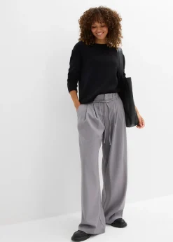 Pantalon à pinces avec lien à nouer
