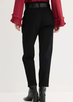 Pantalon à pinces en coton extensible