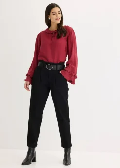 Pantalon à pinces en coton extensible