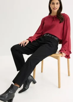 Pantalon à pinces en coton extensible