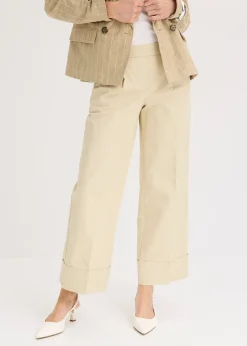 Pantalon à pinces en coton extensible