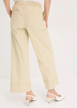 Pantalon à pinces en coton extensible