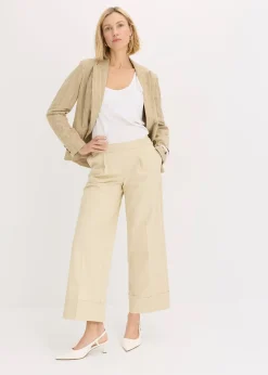 Pantalon à pinces en coton extensible