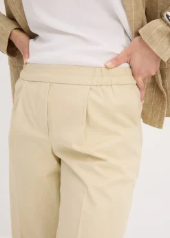 Pantalon à pinces en coton extensible