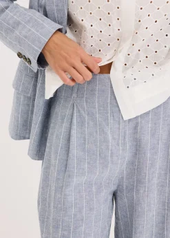Pantalon à pinces en lin majoritaire