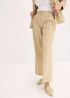 Pantalon à pinces en lin majoritaire