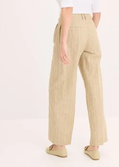 Pantalon à pinces en lin majoritaire