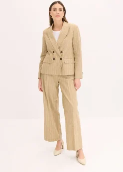 Pantalon à pinces en lin majoritaire