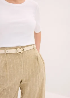 Pantalon à pinces en lin majoritaire