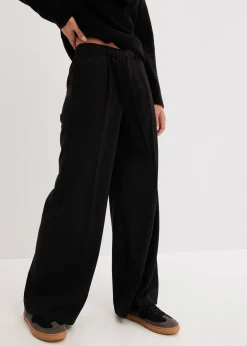 Pantalon à pinces en viscose mélangée