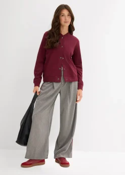 Pantalon à pinces et galon contrastant