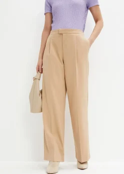 Pantalon à pinces et taille élastiquée