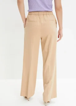 Pantalon à pinces et taille élastiquée