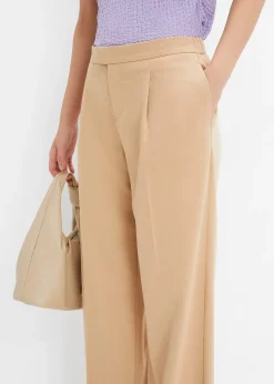 Pantalon à pinces et taille élastiquée