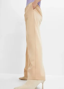 Pantalon à pinces et taille élastiquée