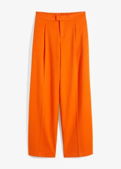 Pantalon à pinces et taille élastiquée