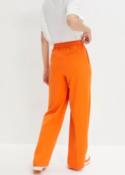 Pantalon à pinces et taille élastiquée