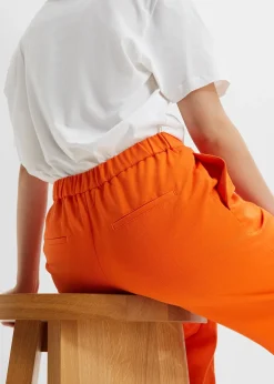 Pantalon à pinces et taille élastiquée