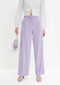 Pantalon à pinces et taille élastiquée