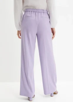 Pantalon à pinces et taille élastiquée