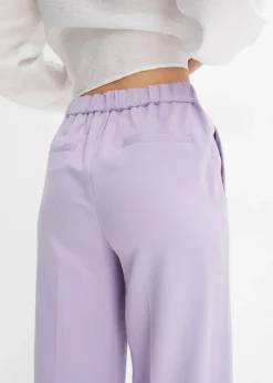 Pantalon à pinces et taille élastiquée