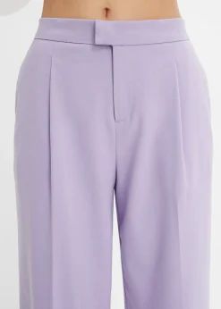 Pantalon à pinces et taille élastiquée