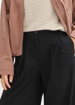 Pantalon à pinces et taille élastiquée