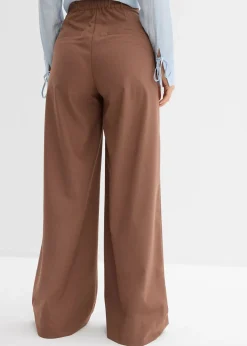 Pantalon à pinces et taille élastiquée