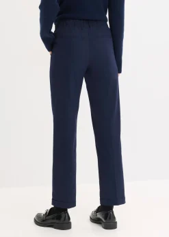 Pantalon à revers et taille élastiquée