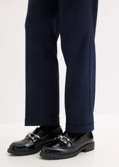 Pantalon à revers et taille élastiquée