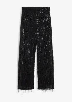 Pantalon à sequins et franges