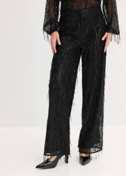 Pantalon à sequins et franges