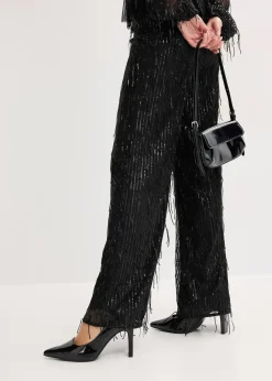 Pantalon à sequins et franges