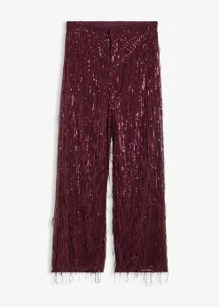 Pantalon à sequins et franges