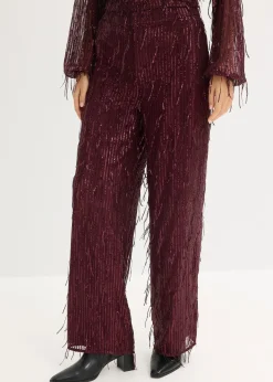 Pantalon à sequins et franges