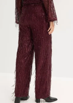 Pantalon à sequins et franges