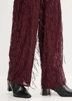 Pantalon à sequins et franges