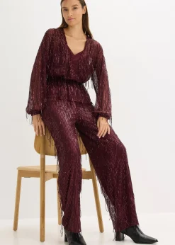 Pantalon à sequins et franges