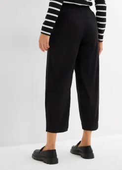Pantalon 7/8 taille élastiquée en lin mélangé