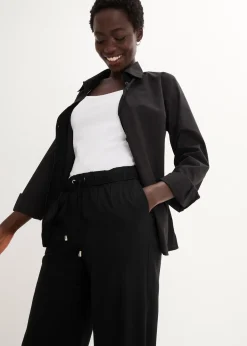 Pantalon à taille élastiquée en viscose