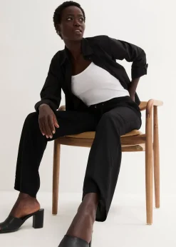 Pantalon à taille élastiquée en viscose