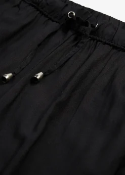 Pantalon à taille élastiquée en viscose