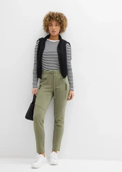 Pantalon à taille élastiquée en Punto di Roma confortable