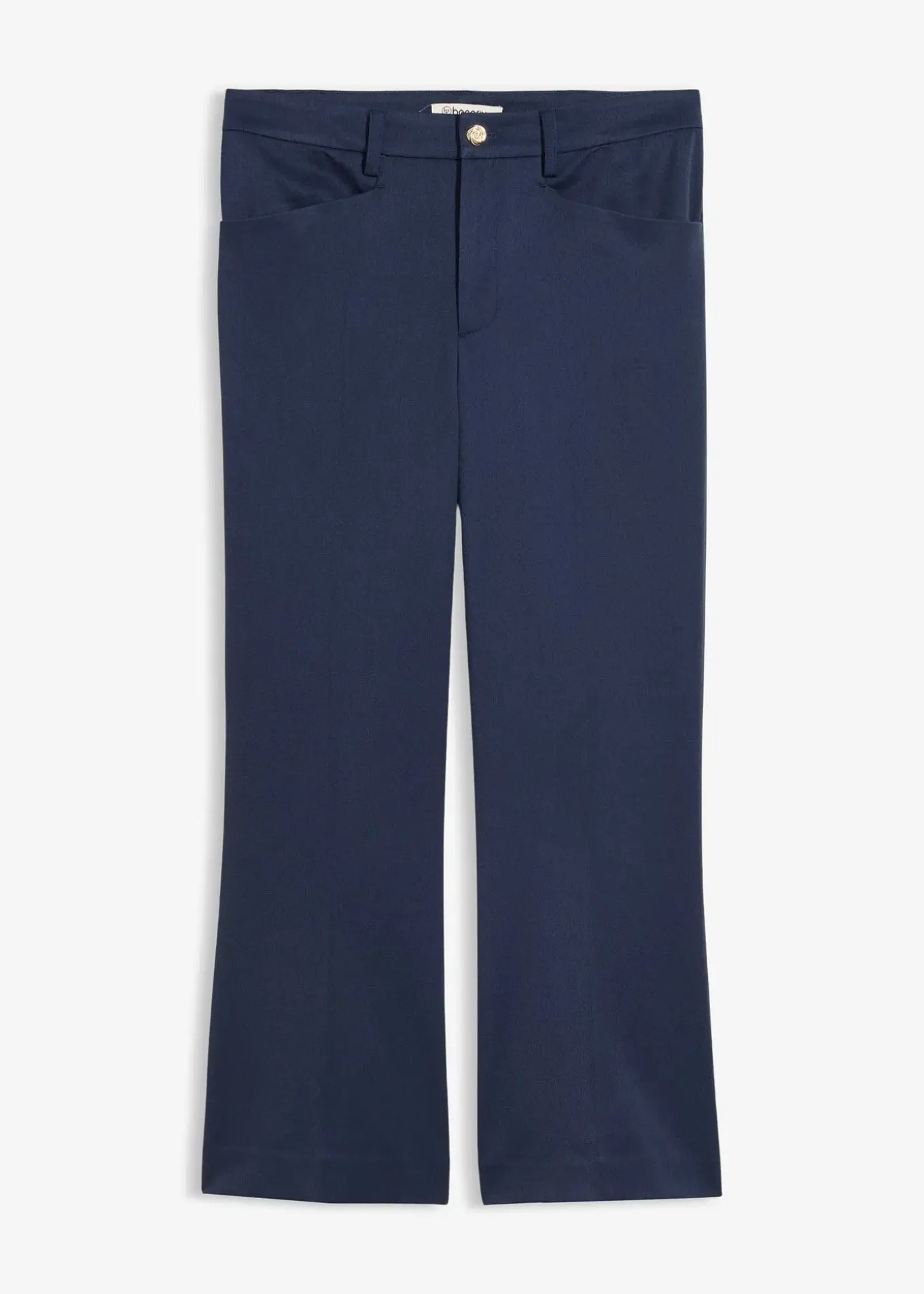 Pantalon 7/8 évasé avec bouton décoratif