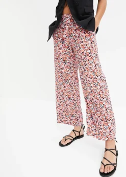 Pantalon 100% viscose, taille élastiquée