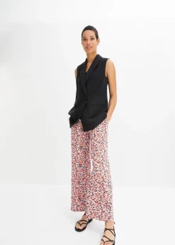 Pantalon 100% viscose, taille élastiquée