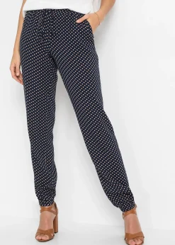 Pantalon 100% viscose, taille élastiquée
