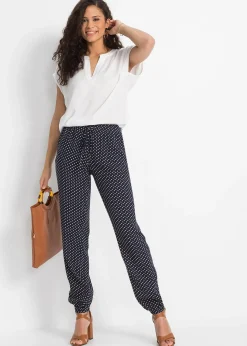 Pantalon 100% viscose, taille élastiquée