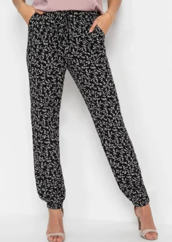 Pantalon 100% viscose, taille élastiquée